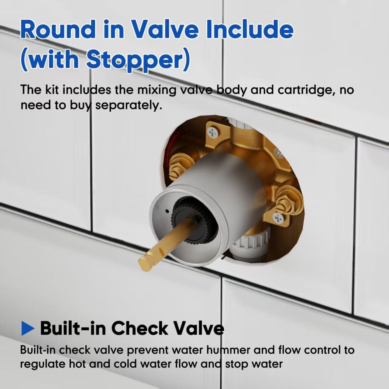 imageBlack Shower Faucet Set All Metal Tub Shower Trim Kit Shower Head and Handle Set Bathtub Shower Faucet Set SingleHandle Tub Shower Trim Kit with Valve Matte Black Valve IncludeMatte Black