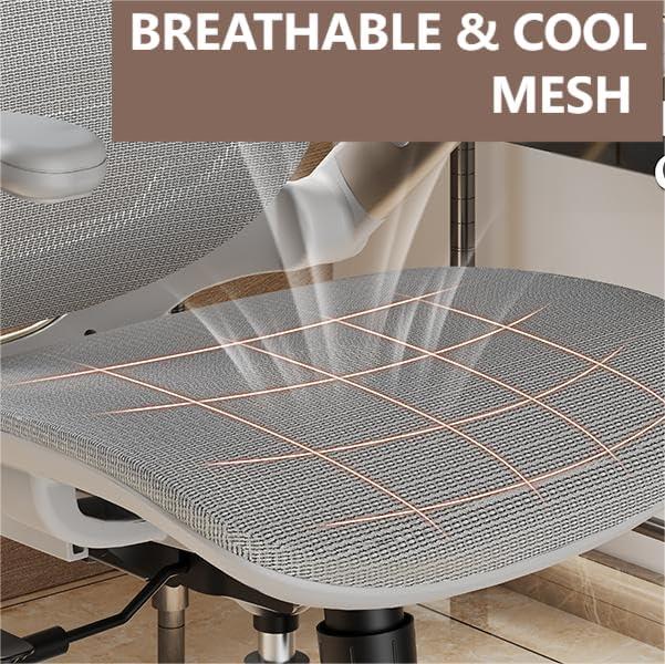 imageGABRYLLY Ergonomic Office Chair High Back Home Desk Chair with Headrest FlipUp Arms 90120 Tilt Lock and Wide Cushion Big and Tall Mesh Chairs for Man Woman Grey Task ChairWhite Frame Black With Subtle White Undertones Mesh