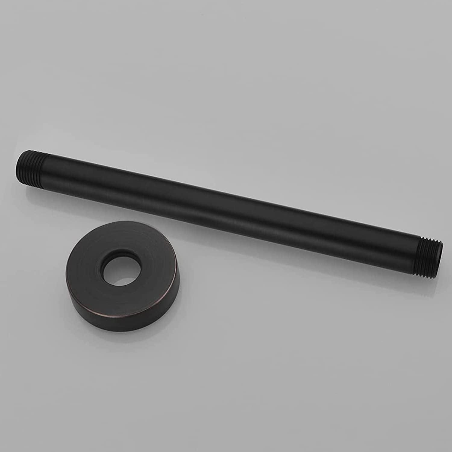 imageGabrylly 8 Inches Round Celing Shower Arm with Flange Solid Brass Oil Rubbed Bronze