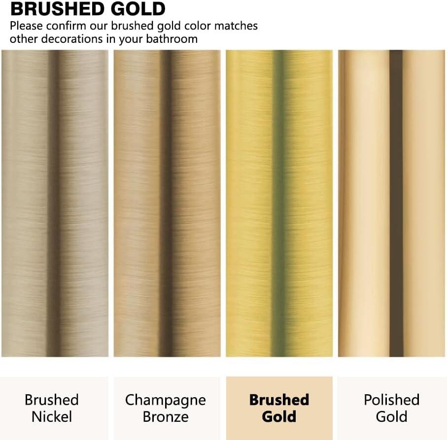 imageGabrylly Gold Shower Head System Shower Faucet Set with Pressure Balance Shower Valve 10 Inch Shower Heads with 5Setting handheld Spray Combo High Pressure Shower Fixtures Brushed GoldBrushed Gold