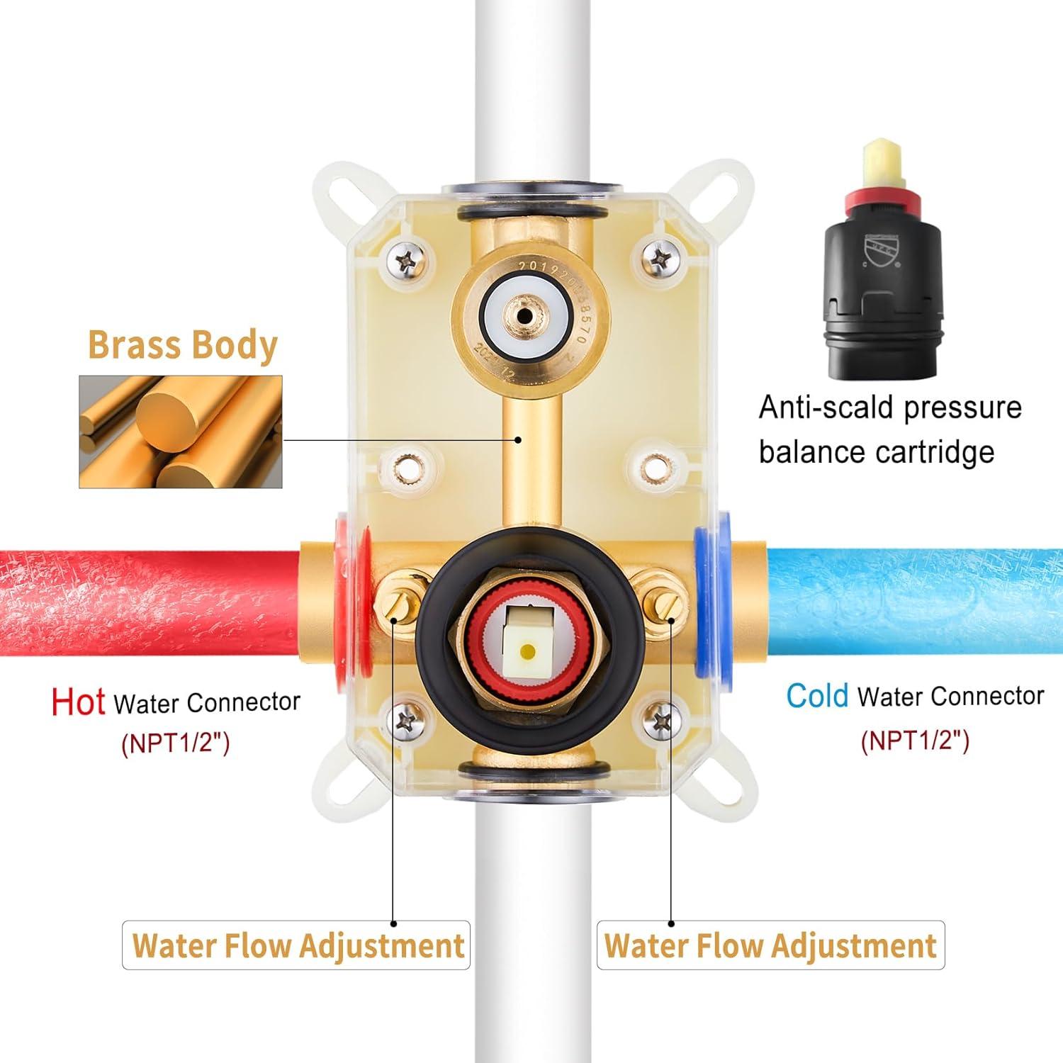imageGabrylly Shower System 10 Inches Rain Shower Heads with Handheld Spray Combo Wall Mounted Shower Faucets Sets Complete with Shower Valve Kit Shower Head and Handle Set Matte BlackMatte Black