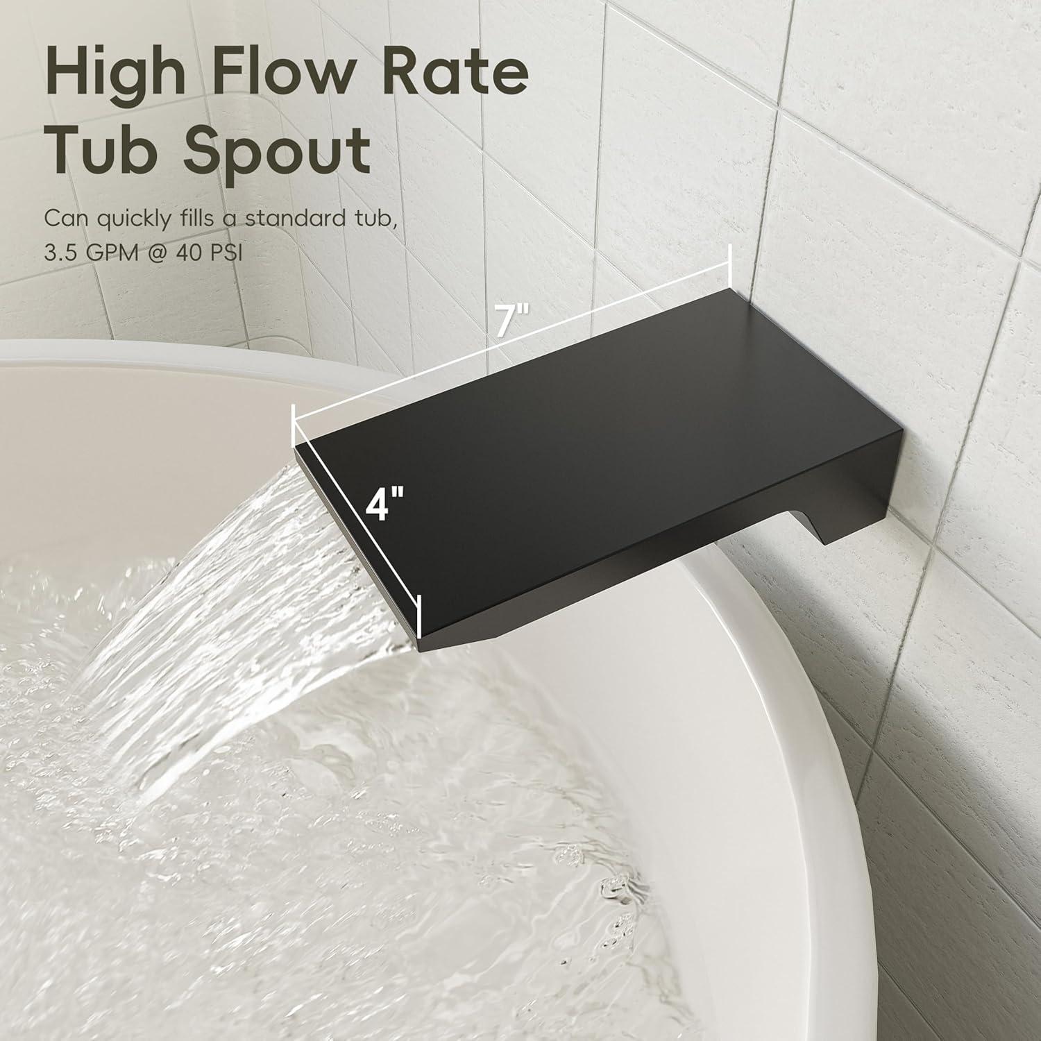 imageGabrylly Shower System 10 Inches Rain Shower Heads with Handheld Spray Combo Wall Mounted Shower Faucets Sets Complete with Shower Valve Kit Shower Head and Handle Set Matte BlackMatte Black