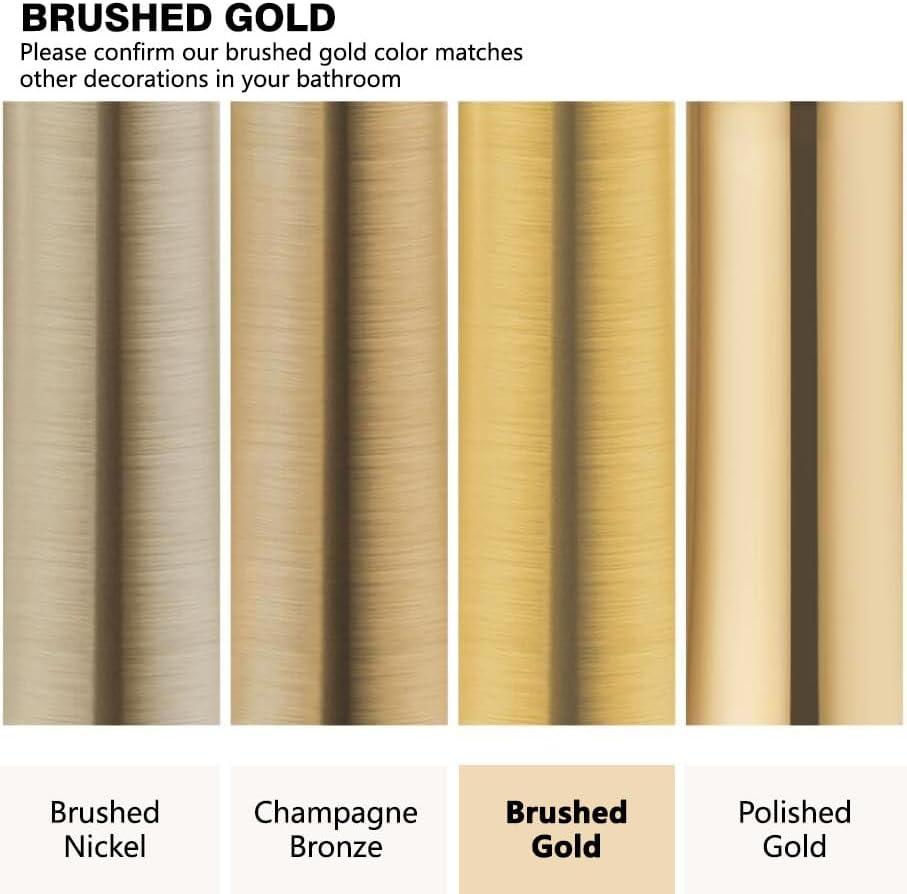 imageGabrylly Shower System 10 Inches Rain Shower Heads with Handheld Spray Combo Wall Mounted Shower Faucets Sets Complete with Shower Valve Kit Shower Head and Handle Set Matte Blackbrushed gold