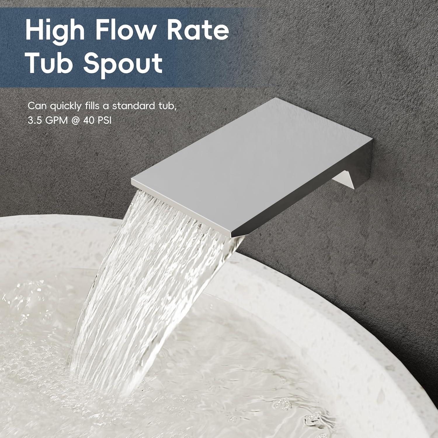 imageGabrylly Shower System 10 Inches Rain Shower Heads with Handheld Spray Combo Wall Mounted Shower Faucets Sets Complete with Shower Valve Kit Shower Head and Handle Set Matte BlackChrome