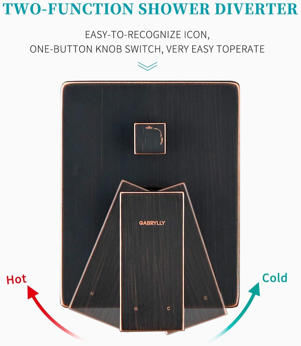 imageGabrylly Shower System 10 Inches Rain Shower Heads with Handheld Spray Combo Wall Mounted Shower Faucets Sets Complete with Shower Valve Kit Shower Head and Handle Set Matte BlackOil Rubbed Bronze