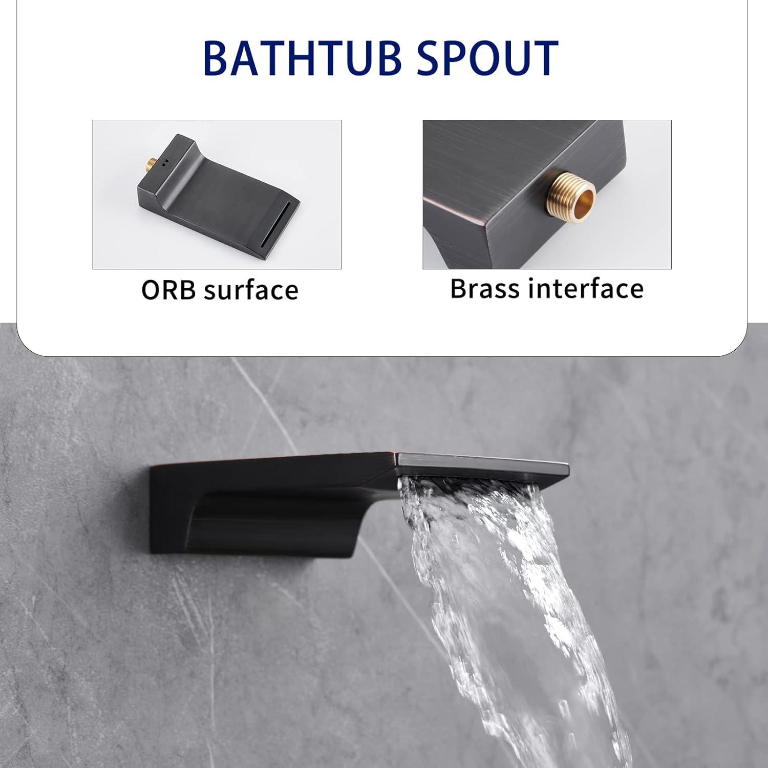 imageGabrylly Shower System 10 Inches Rain Shower Heads with Handheld Spray Combo Wall Mounted Shower Faucets Sets Complete with Shower Valve Kit Shower Head and Handle Set Matte BlackOil Rubbed Bronze