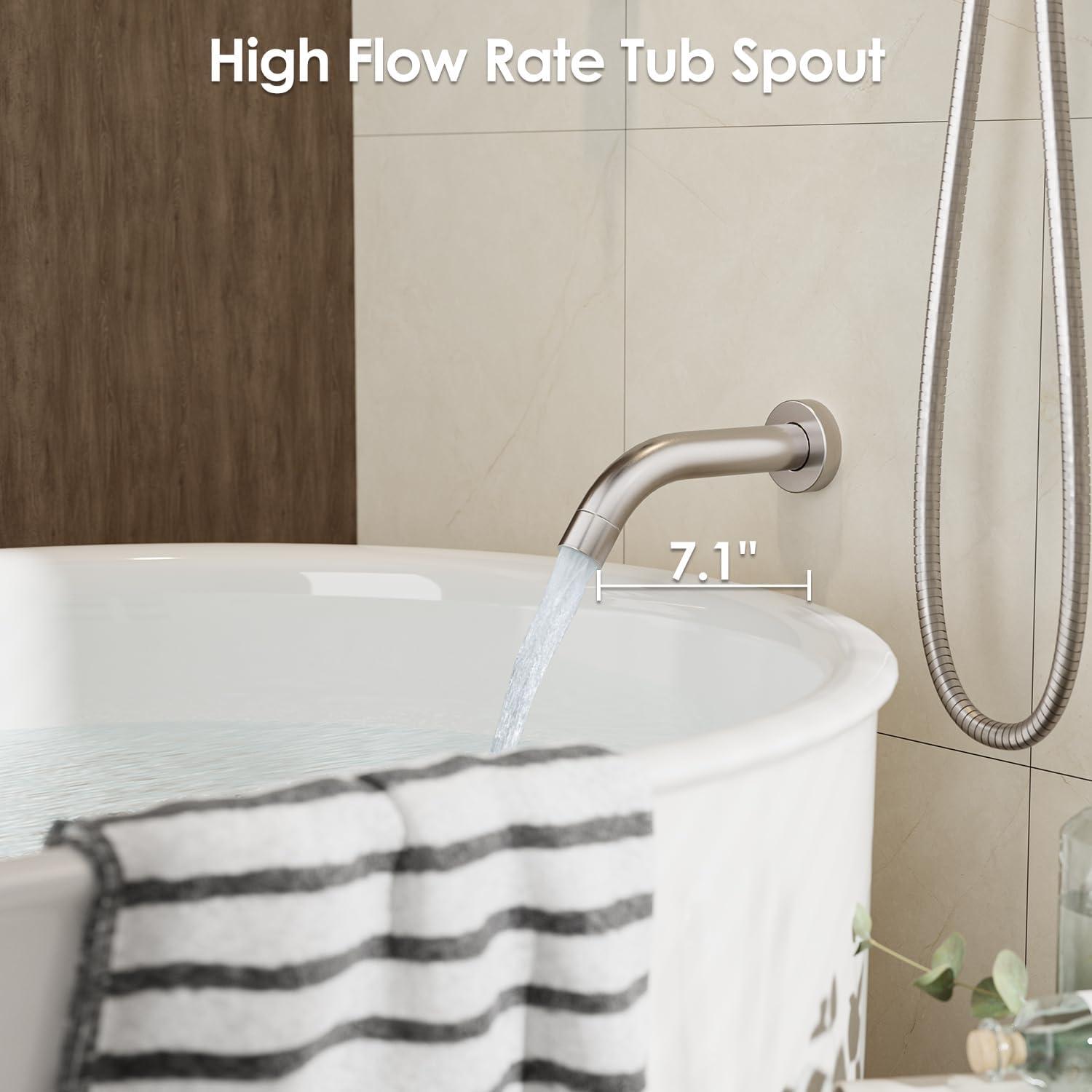 imageGabrylly Shower System Wall Mounted Shower Faucets Set with Shower Valve High Pressure 10quot Rain Shower head with Handheld Spray Combo 2 Way Rainfall Shower Head Set ChromeBrushed Nickel