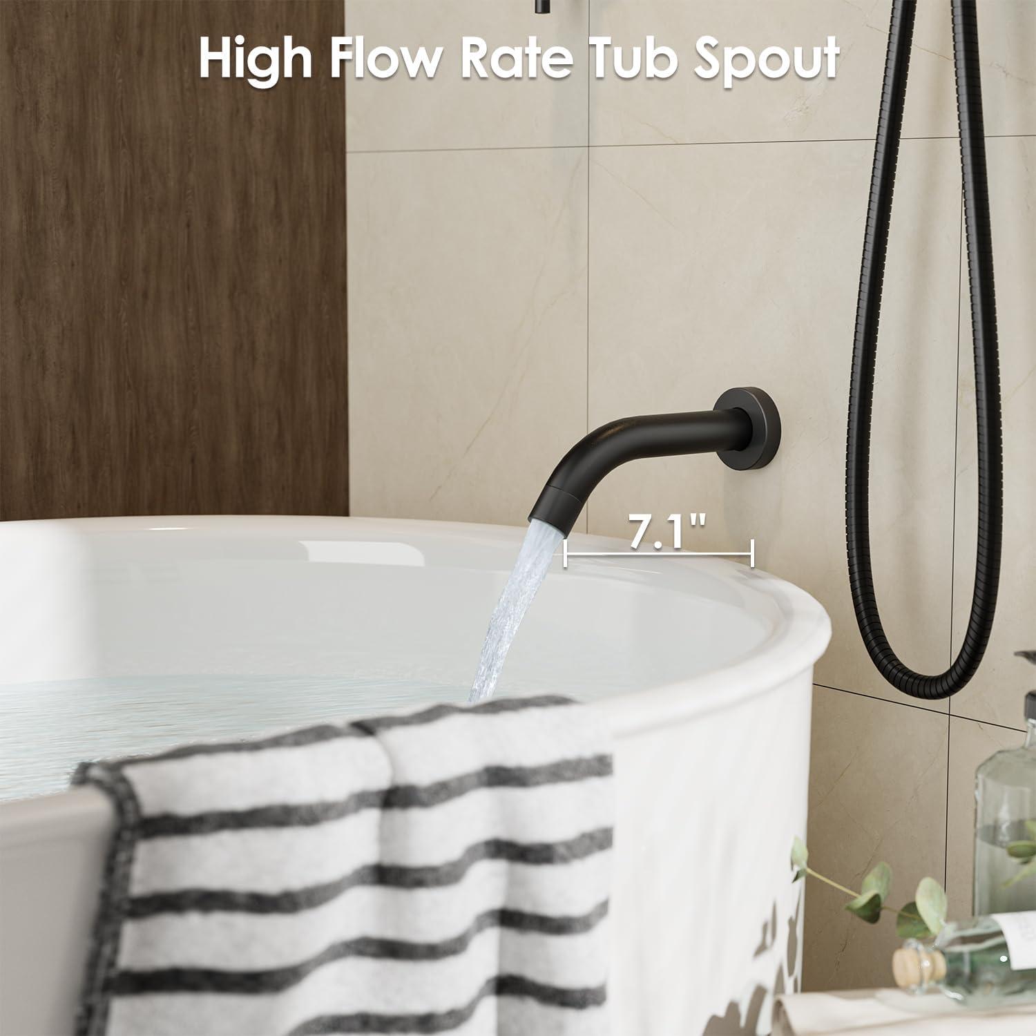 imageGabrylly Shower System Wall Mounted Shower Faucets Set with Shower Valve High Pressure 10quot Rain Shower head with Handheld Spray Combo 2 Way Rainfall Shower Head Set ChromeMatte Black