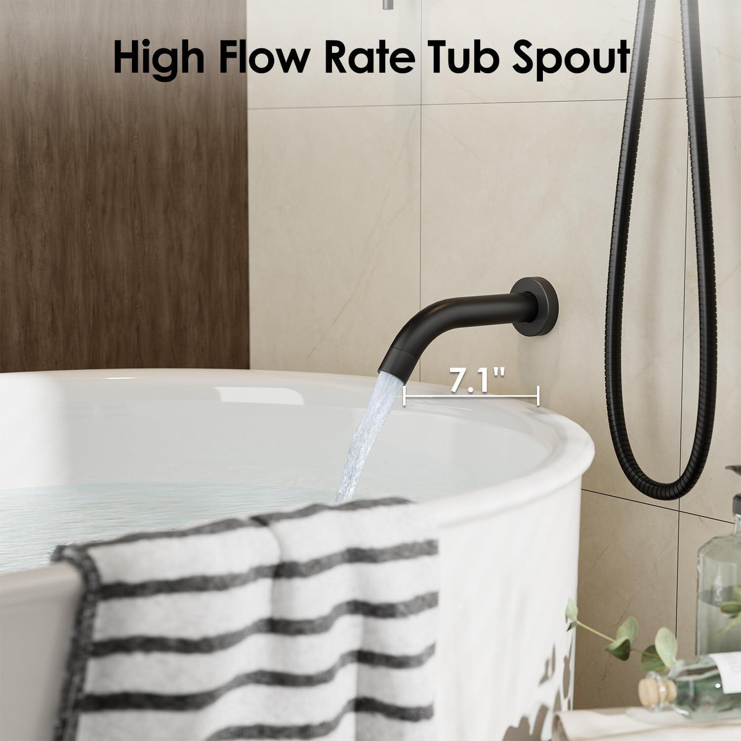 imageGabrylly Shower System Wall Mounted Shower Faucets Set with Shower Valve High Pressure 10quot Rain Shower head with Handheld Spray Combo 2 Way Rainfall Shower Head Set ChromeMatte Black