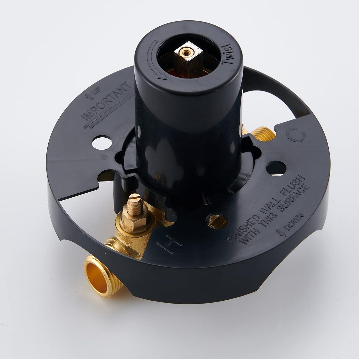 imageGabrylly Single Handle Shower Valve Body for Tub Shower with Diverter and Trim 2 Way Brass RoughIn Shower Mixer Brushed Nickel