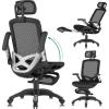 imageGABRYLLY Office Chair with Footrest Ergonomic Desk Chair  135 Recline Wide 45 FlipUp Arms3D Headrest ampamp Mesh Seat High Back Home Gaming Chair for Adult Man Woman 300LBSMidnight Black