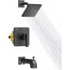 imageGabrylly Shower Faucet Set Bathtub Faucet with 6quot Rain Black Shower Head and Handle Set SingleHandle Tub Shower Trim Kit with Valve Matte Black