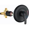 imageGabrylly Single Handle Shower Valve Body for Tub Shower with Diverter and Trim Kit 2 Way Brass RoughIn Shower Mixer Matte Black