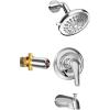 imageGabrylly Tub Shower Kit Tub and Shower Faucet Set with 9Setting Rain Shower Head and Tub Spout SingleHandle Tub and Shower Trim Kit Shower Valve IncludeChrome