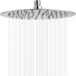 Gabrylly 10″ Rain Shower Head, Stainless Steel Rainfall Ceiling Mount Shower Head, Chrome, 2.5 GPM Water Flow