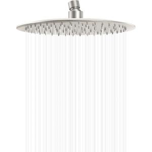Gabrylly 12″ Rain Shower Head, Stainless Steel Rainfall Ceiling Mount Shower Head, Brushed Nickel, 2.5 GPM Water Flow