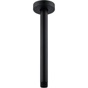 Gabrylly 8 Inches Round Celing Shower Arm with Flange Solid Brass, Matte black