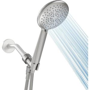 Gabrylly Shower Head with handheld, High Pressure 5-Setting Handheld Shower Head Set with 59″ Stainless Steel Shower Hose and Angle Adjustable Bracket, Brushed Nickel(Brushed Nickel)