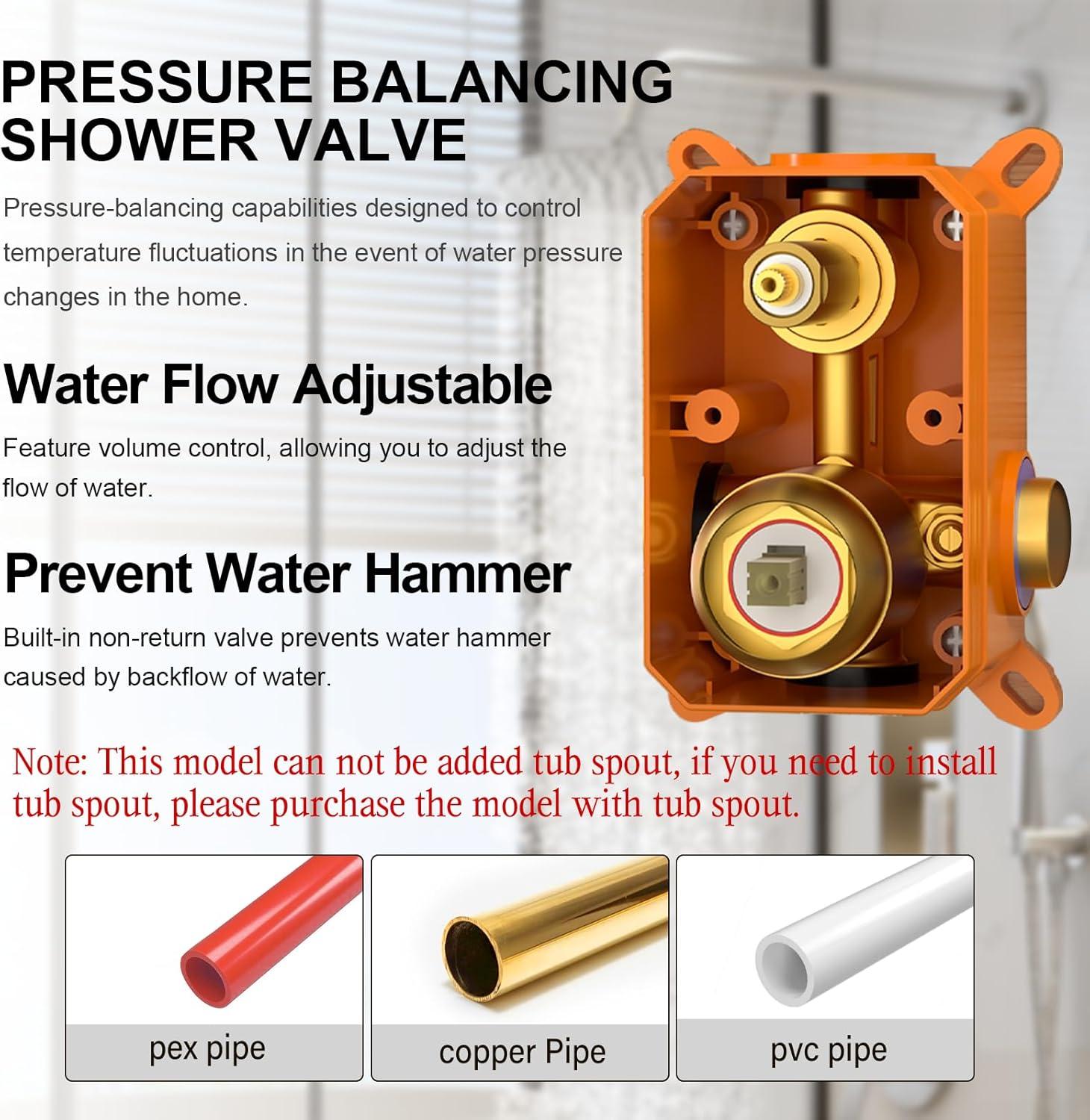 imageGabrylly Shower System Ceiling Shower Faucet Set with 12quot Rain Shower head and Handheld Shower Shower Combo Set with Valve Brushed NickelBrushed Gold