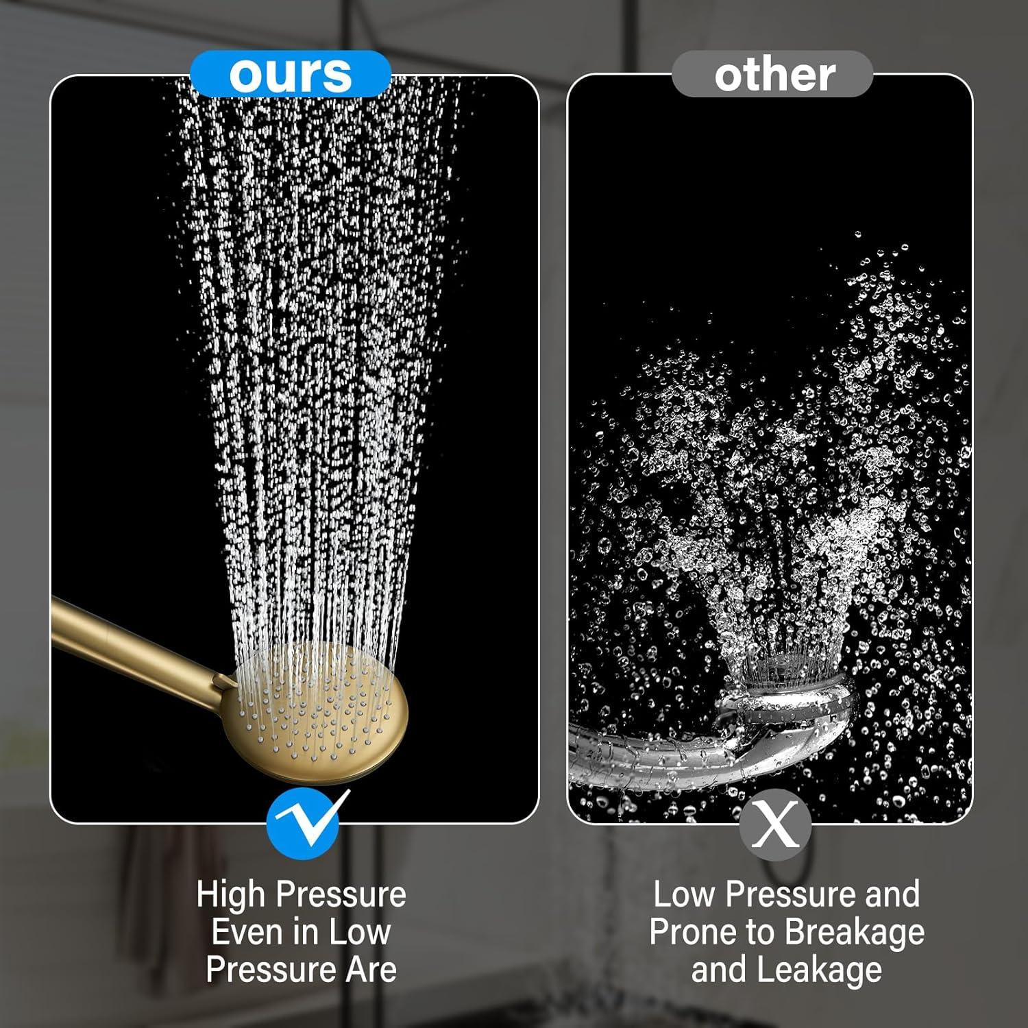 imageGabrylly Shower System Ceiling Shower Faucet Set with 12quot Rain Shower head and Handheld Shower Shower Combo Set with Valve Brushed NickelBrushed Gold