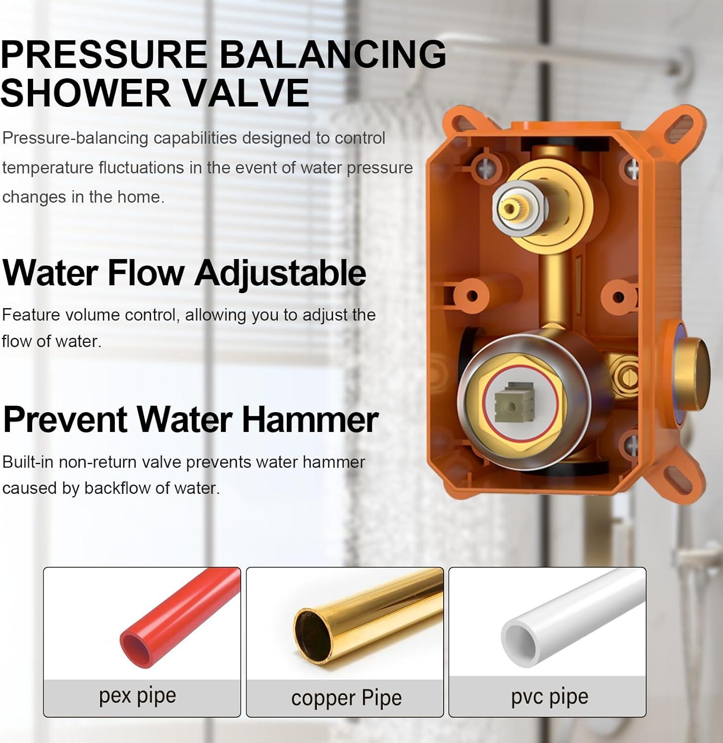 imageGabrylly Shower System Ceiling Shower Faucet Set with 12quot Rain Shower head and Handheld Shower Shower Combo Set with Valve Brushed NickelBrushed Nickel